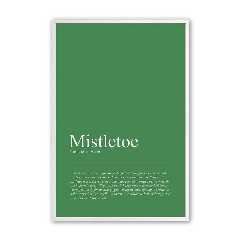 Under the Mistletoe, reproduction d'art, 8 po x 10 po, Blanc opaque