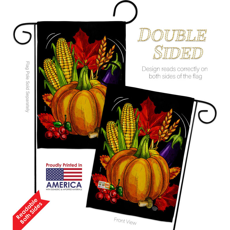 Drapeau de jardin en polyester 2 côtés 1 pi 5 po x 1 pi