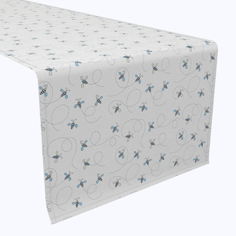 Table Runner, 100% Cotton, 16X72", Buzzing Bees, 72" L x 16" W