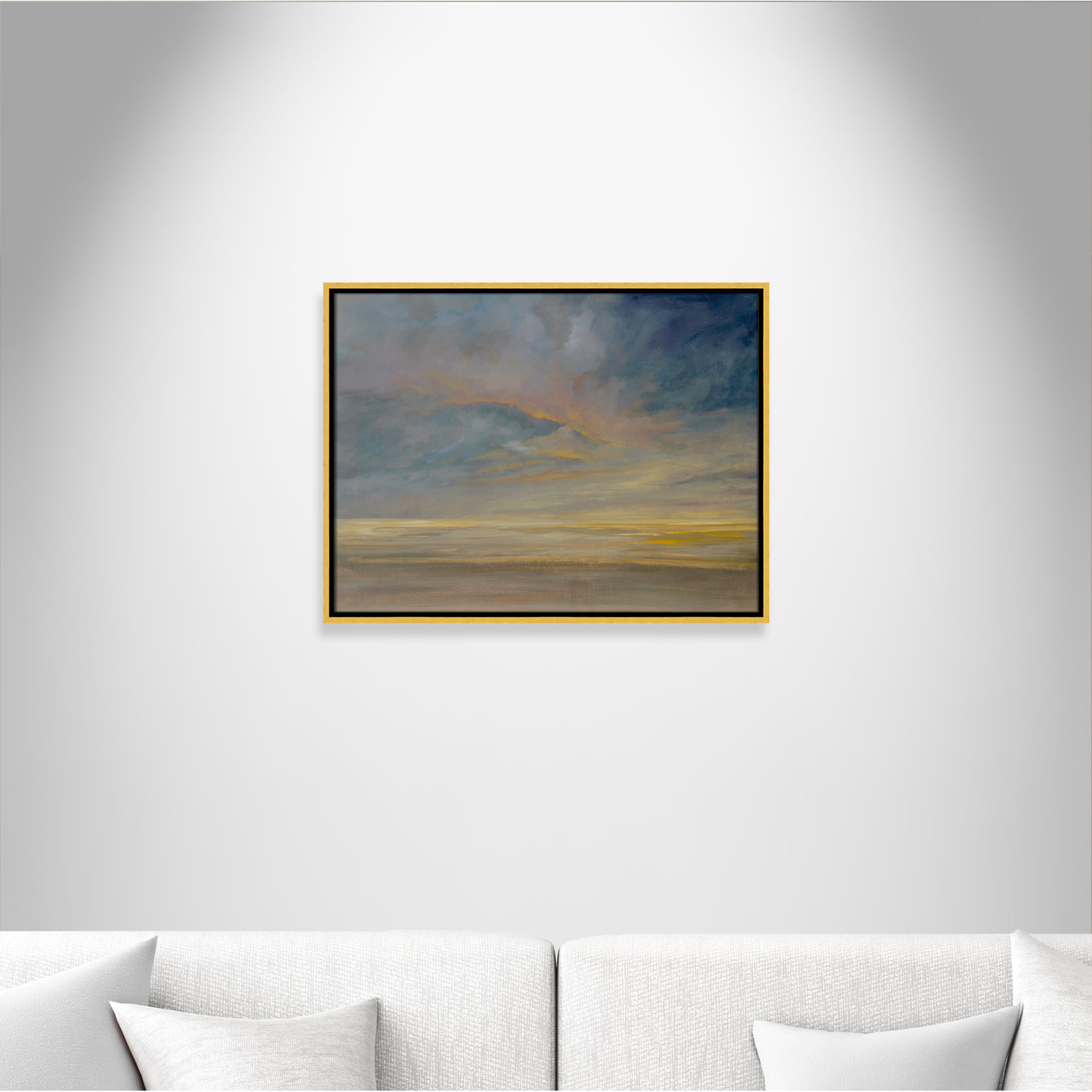 Saffi "Dawning Unrest" Painting, 19.5" H x 25.5" W, Gold