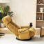 Chaise longue en métal jaune avec tête et taille réglables, confort d'assise long, chaise rotative rotative à 360 degrés et métal, housse de revêtement de siège-2113921807