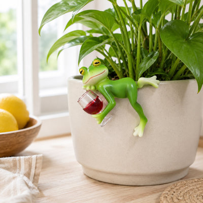 3.94'' Resin Frog Planter Hugger Garden Figurine