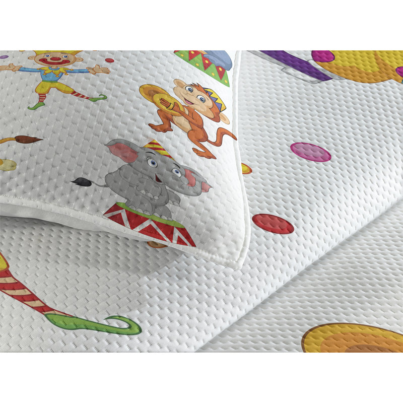 Circus Coverlet, King Bedspread + 2 Shams
