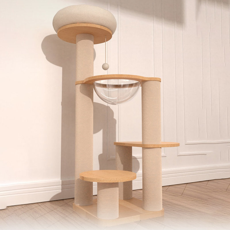 4-Tiers Cat Tree with Cat Condons,Perch,Scratching Posts