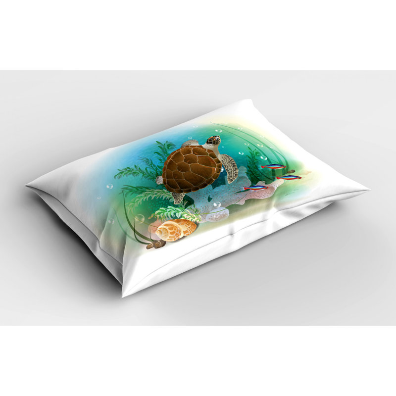 Turtle Polyester Sham Set, Queen