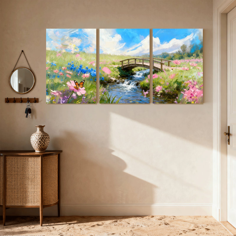 Ensemble de 3 reproductions d'art sur toile, H 18 po x l 36 po