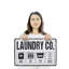 Enseigne pliable en plastique 13 po x 20 po Wash Dry Fold