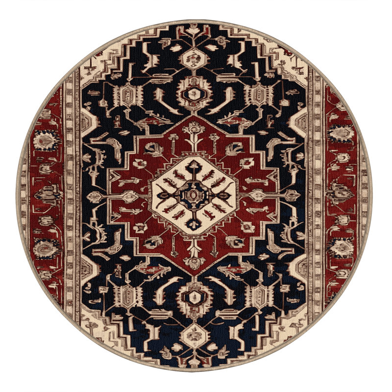 Tapis brun lavable à la machine, Rond 6 pi
