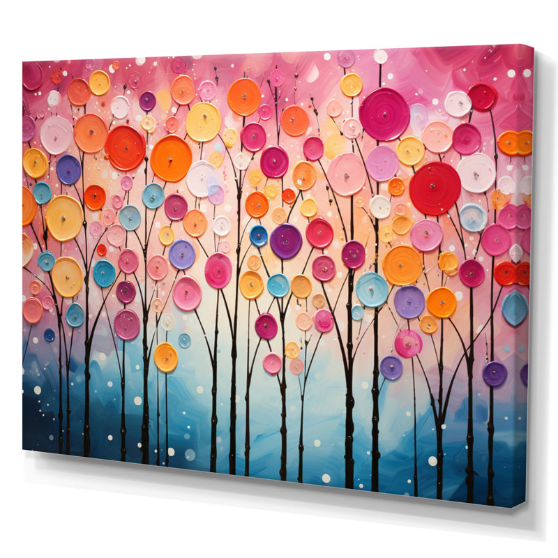 «Colorful Mid Century Retro Reflections V», reproduction d'art sur toile, Toile tendue, H 30 po x l 40 po
