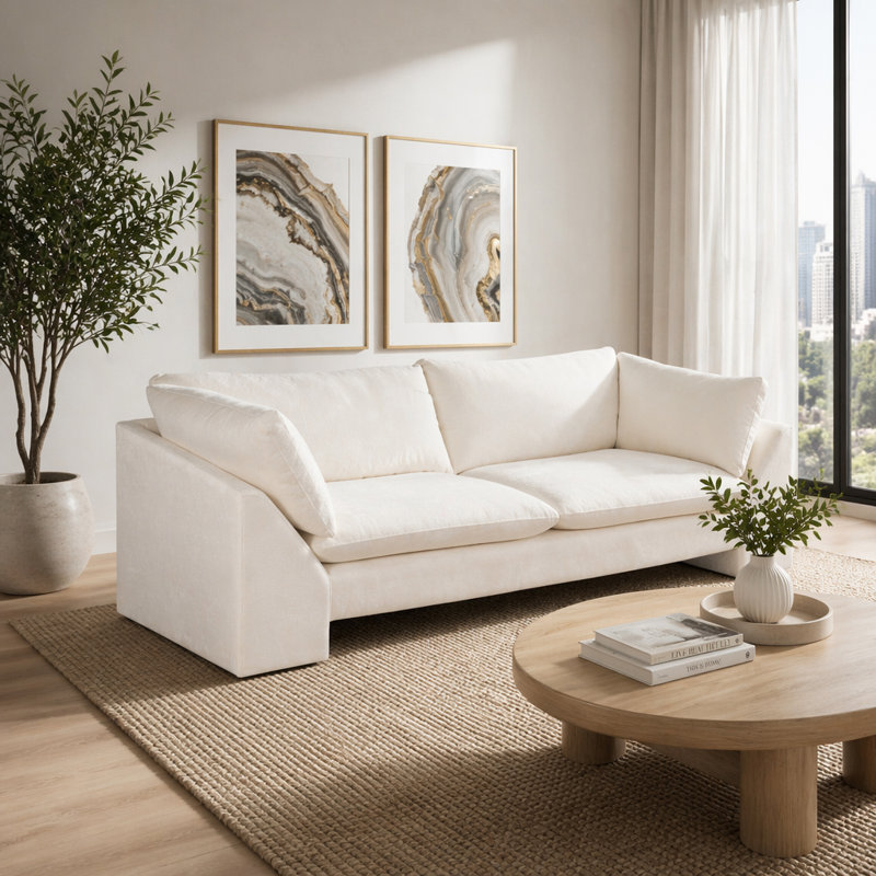 Hokku Designs Belova Sofa, White