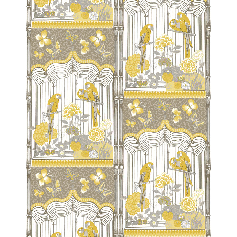 Aviary Floral Vinyl Wallpaper Roll