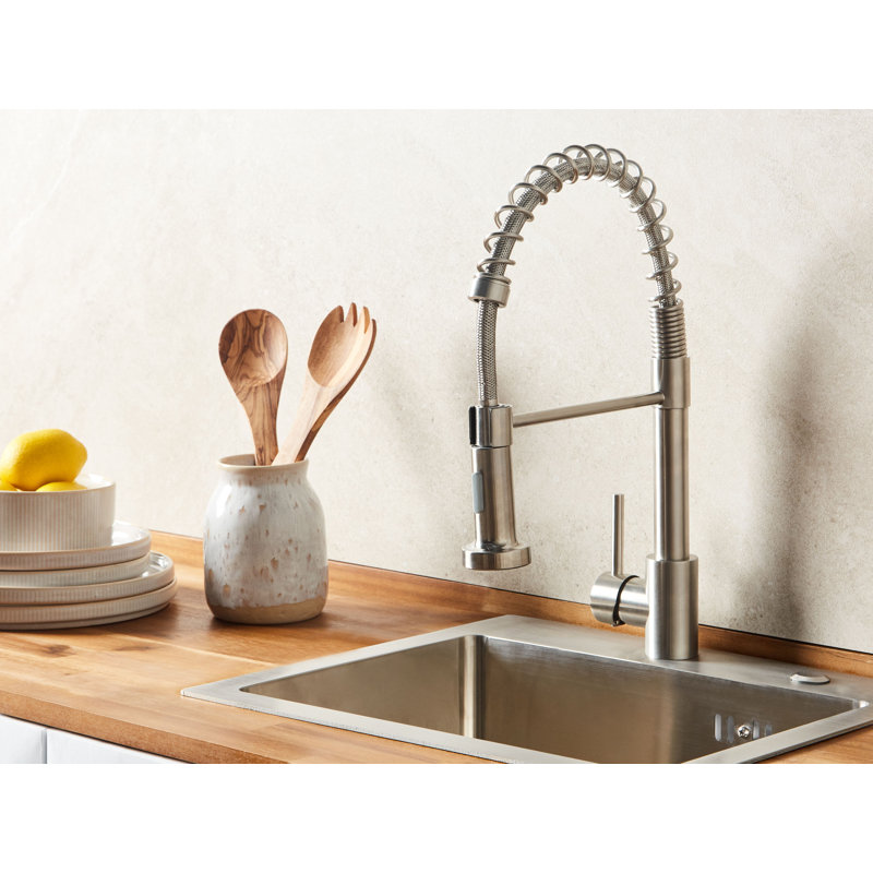 Belfry Kitchen Kitchen Faucet, Brushed Nickel/Polished Chrome