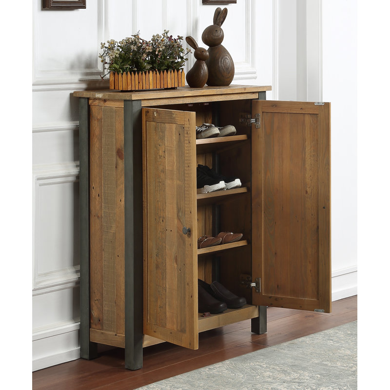 12 Pair Solid Wood Shoe Storage Cabinet