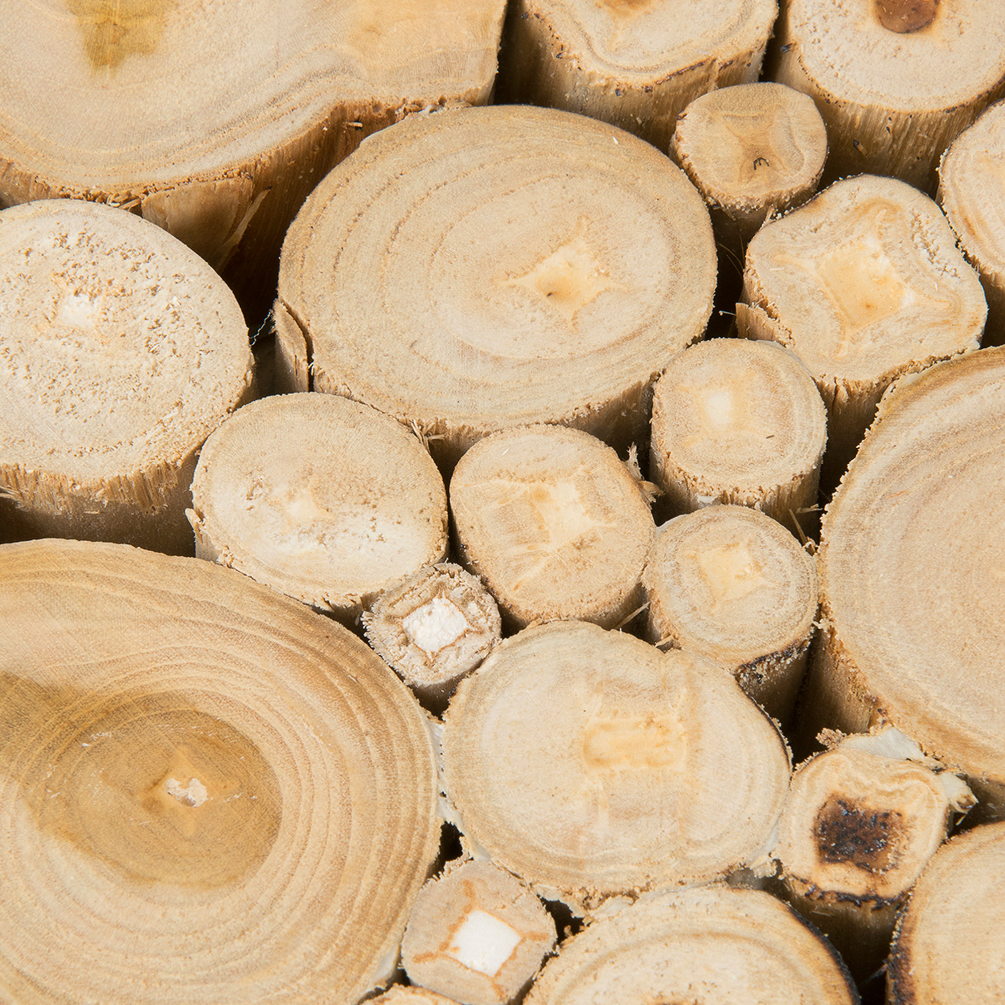 Loflin Solid Wood Drum Table, Brown