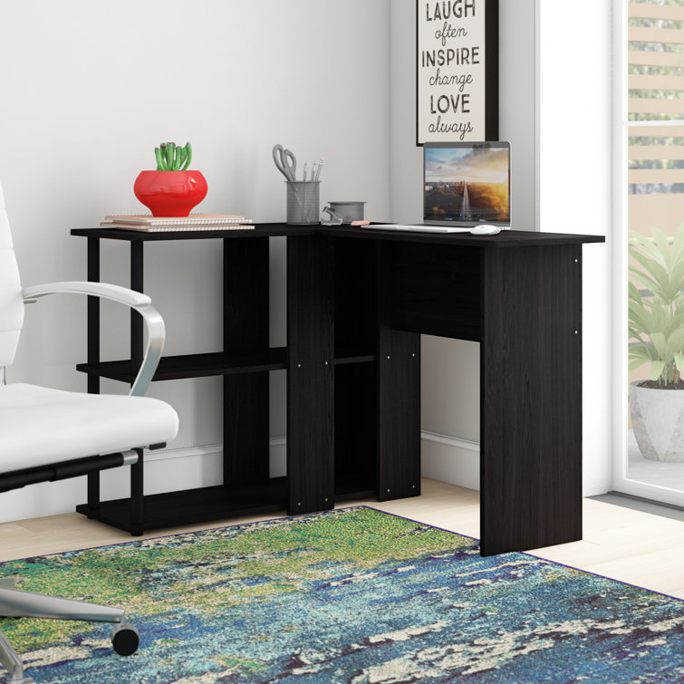 41.14'' W L-Shaped Computer Desk with Bookshelf