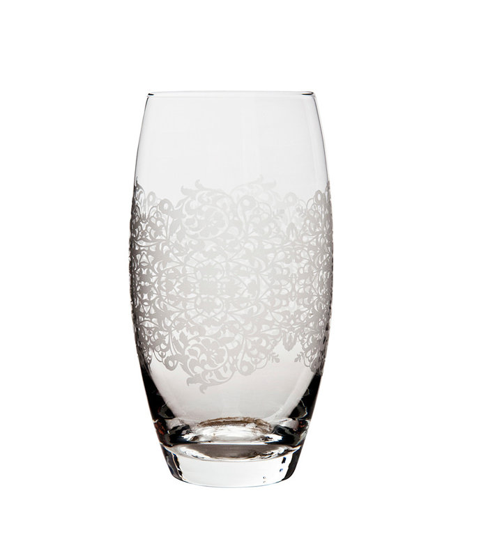 Monsoon Filigree Silver 475ml Glass Tumbler
