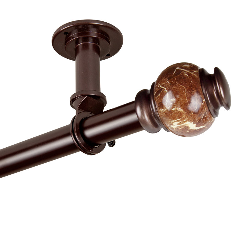 Tringle à rideaux simple réglable 1 po Addielynn, Bronze, 28" - 48"