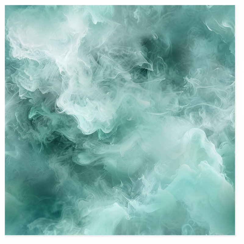 «Abstract Green Myst V», reproduction d'art moderne sans cadre, H 28 po x l 28 po