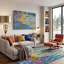 Mini art mural impressionniste, eau et bleu-1565514560