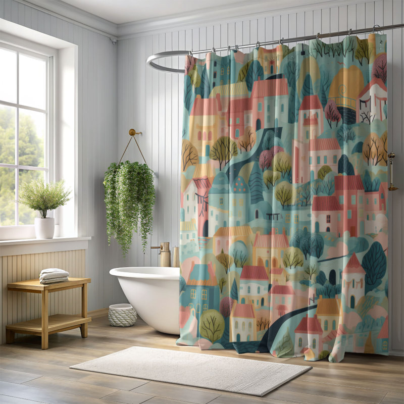 Rideau de douche Vivid Town - Premium, L 71 po x L 74 po