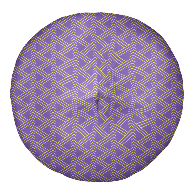 Coussin de sol zig zag classique, 26 po x 26 po, Mauve/jaune