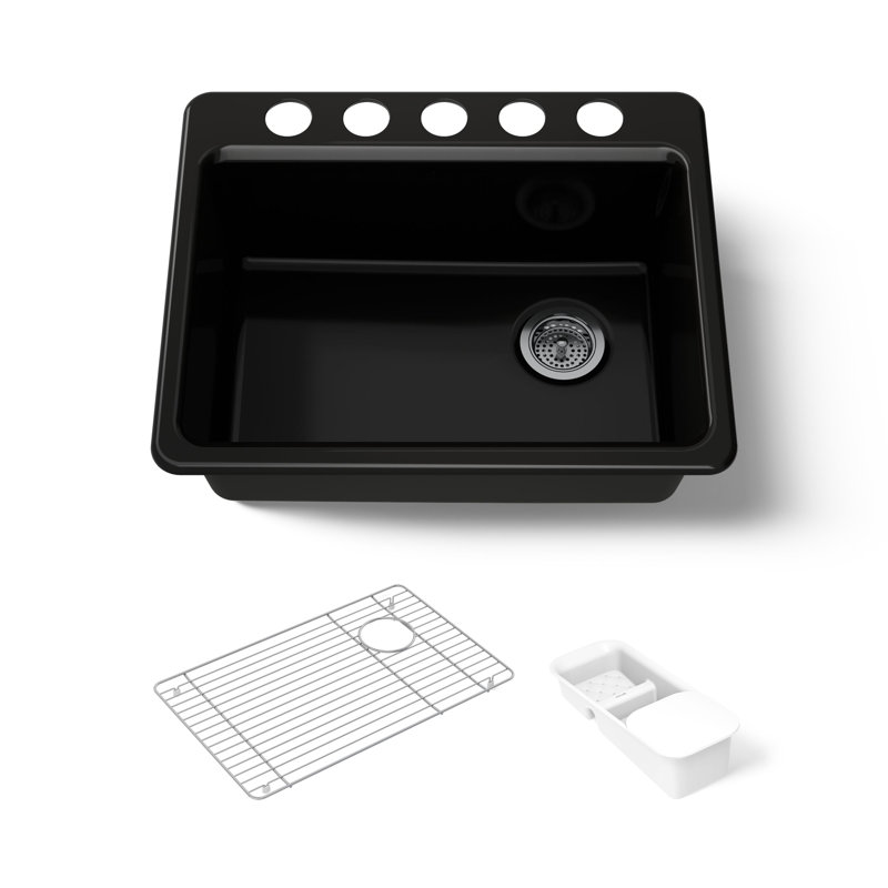 Riverby® 27"L x 22"W Kitchen Sink, Black
