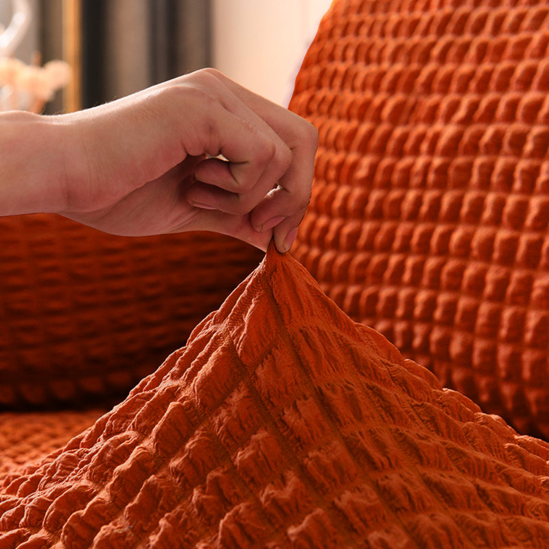 Housse pour canapé à coussins carrés / rectangulaires Bubble, H 40 po x l 55 po x P 90 po, Mélange de polyester orange
