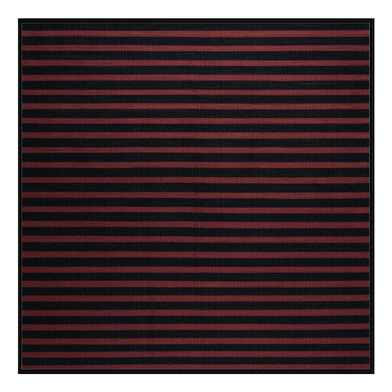 Tapis gris à rayures horizontales lavable à la machine, Carré 3 pi
