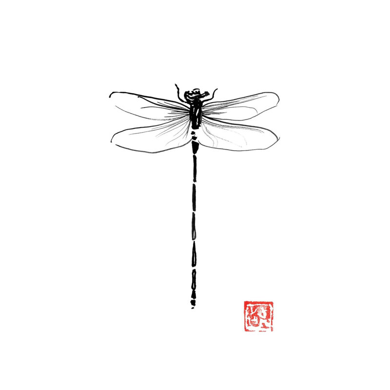 Dragonfly by Péchane - Painting on Canvas, 66.04 cm H x 45.72 cm W x 1.91 cm D, Wrapped Canvas