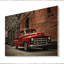 Camionnette rouge rétro Hauler II sur impression sur bois-301744458