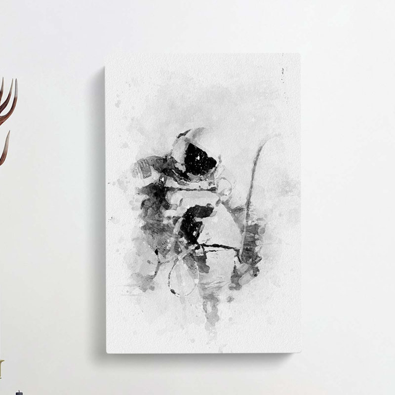 Astronaut In Space In Abstract - Wrapped Canvas Print, 50cm H x 35cm W x 3cm D