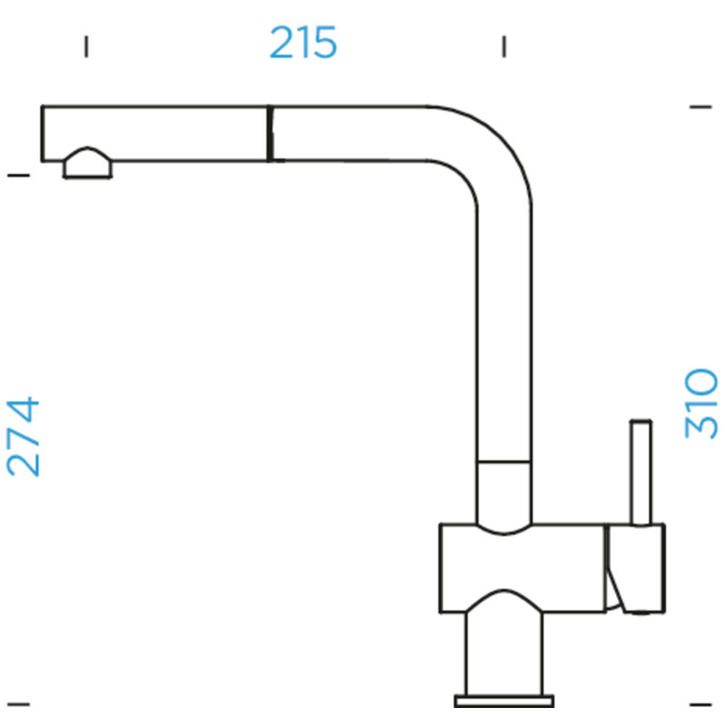 Epos High Pressure Single Lever Monobloc Tap, Chrom