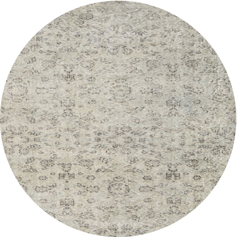 Tapis beige contemporain, Rond 3 pi