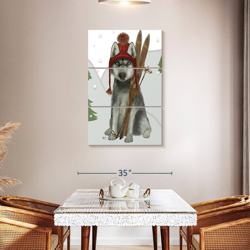 Brampt Husky Skiing, 45" H x 28" W