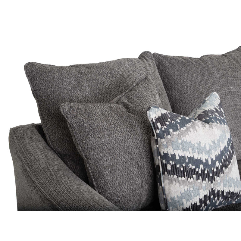 Joeseline 99.5" Flared Arm Sofa with Reversible Cushions, Charcoal