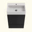 Meuble-lavabo sur pied rayé 20 po avec lavabo en céramique, armoire de salle de bain autoportante pour salle de bain moderne, KD-1240468009