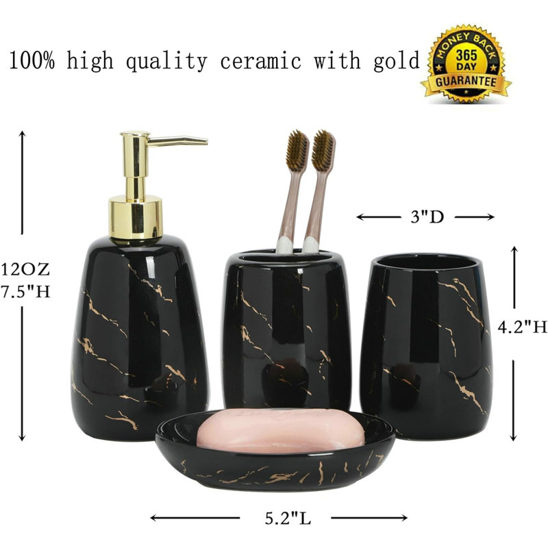Accessoire de salle de bain Suzanna, Pierre noire