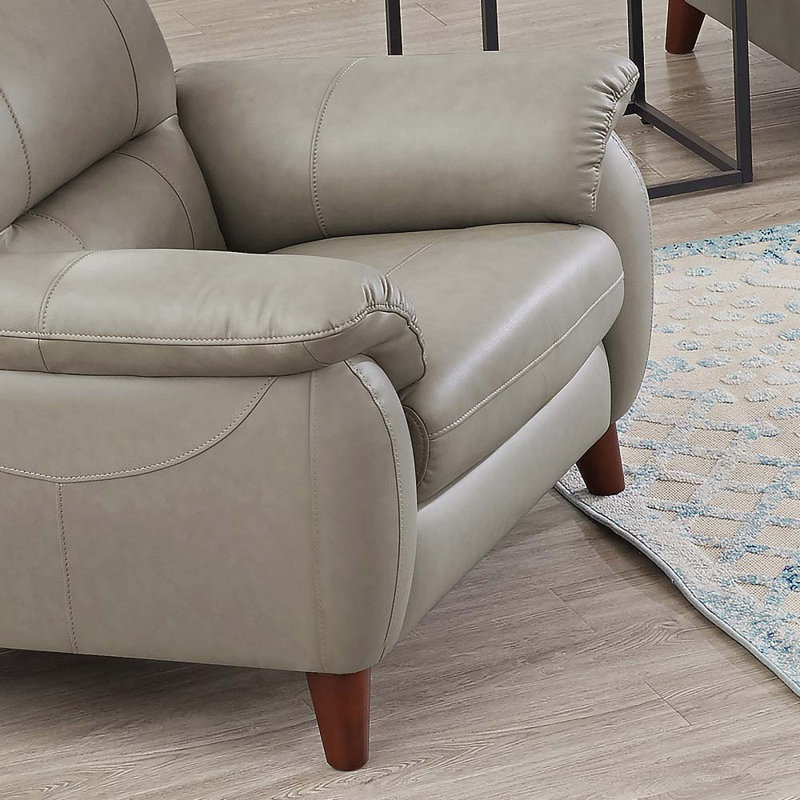 Patrina Upholstered Chair And A Half, Gray Genuine Leather