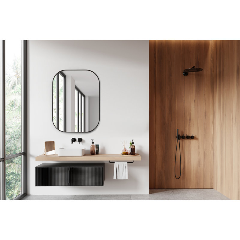 Miroir mural Trielle, 31,5 po x 24 po, Noir mat