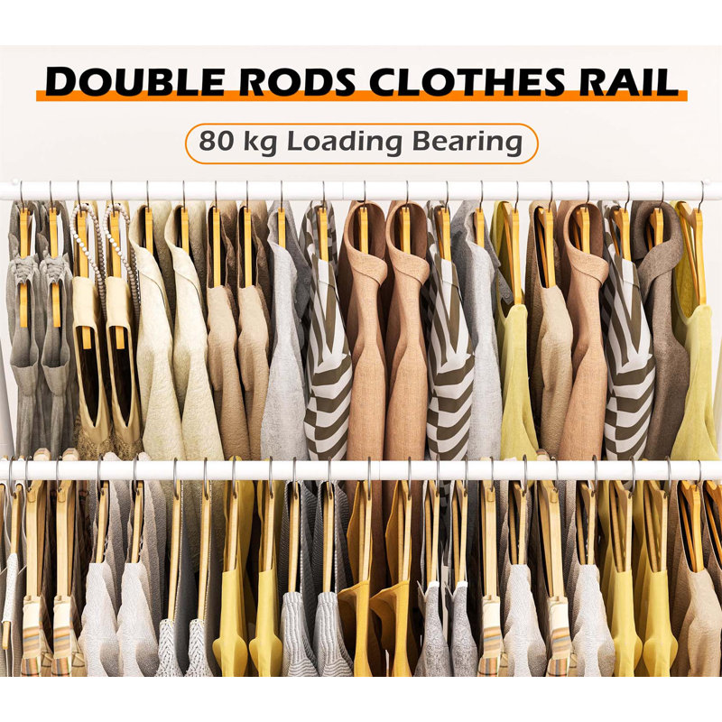 Bonville 72cm Rolling Clothing Rack, White
