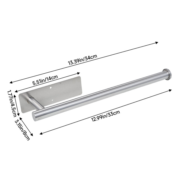 34 cm L Stainless Steel 1 - Bar Towel Bar, Stainless Steel