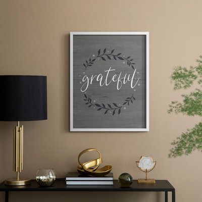 Grateful Wreath Framed Print - Solid Wood