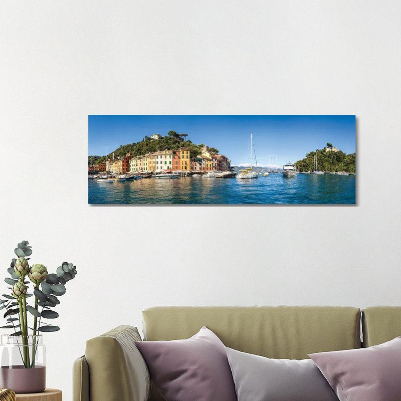Panoramic View Of Portofino, Liguria, Italy by Jan Becke - Wrapped Canvas Panoramic Print
