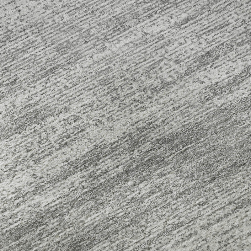 Tapis gris Prisco lavable à la machine de qualité supérieure, Rectangle 10 pi x 14 pi