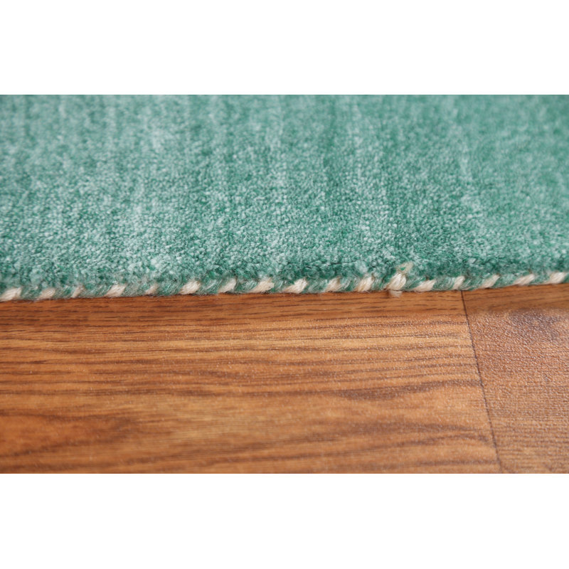 Tapis oriental vert / ivoire en laine noué à la main 3 pi 11 po x 5 pi 6 po Gabbeh