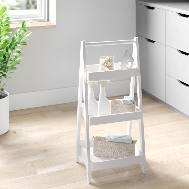 Meeka Solid Wood Bathroom Shelves, White