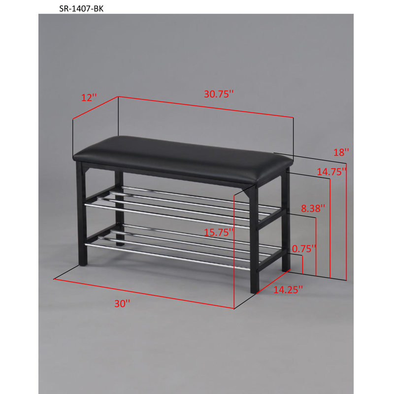 6 Pair Shoe Rack, Black