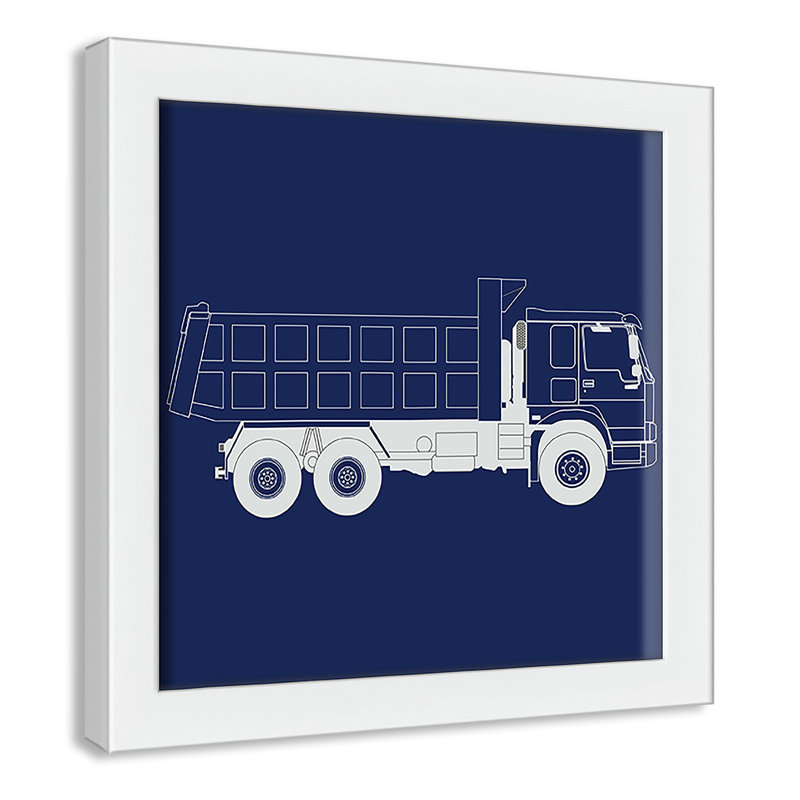 Art encadré Wild Camions, H 8 po x l 8 po x P 1,18 po, Encadré de boîte blanc