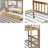 77" Solid Rubber Wood Bunk Bed with Trundle - Twin over Twin Convertible into 2 Separate Beds-2068947191