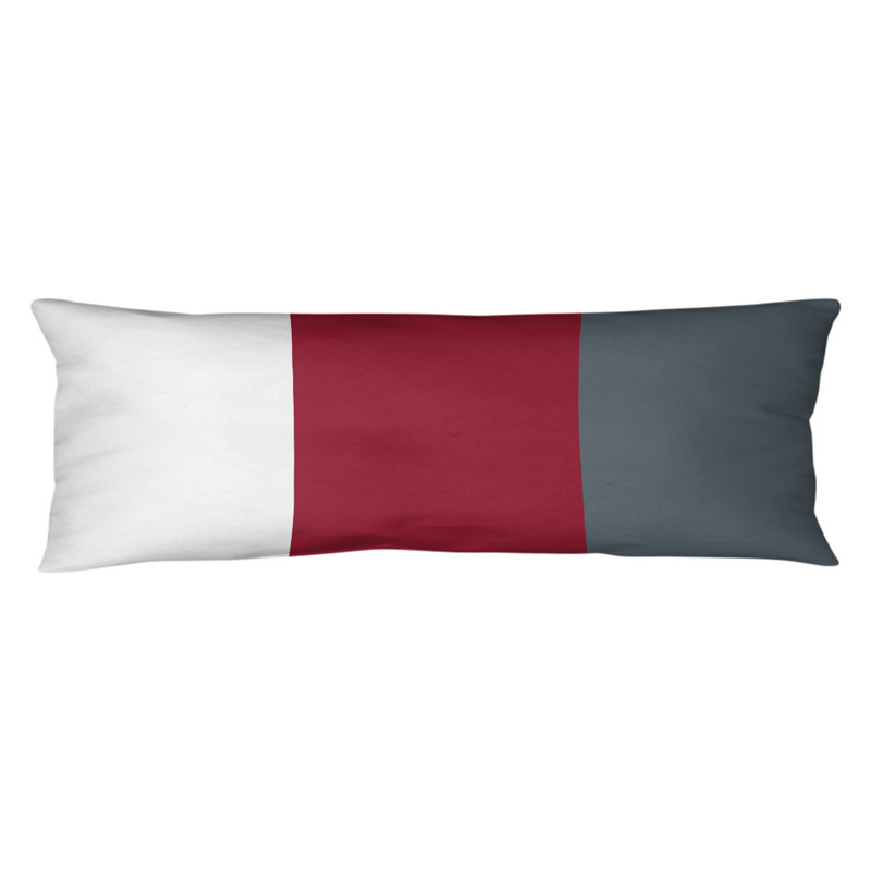 Oreiller de corps en polyester / polyester Arizona Football Stripes, Aaru , Milieu rouge / gris
